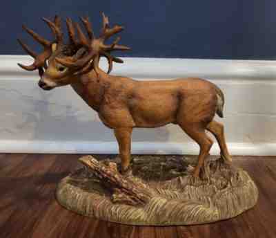 DANBURY MINT "MISSOURI GIANT" TROPHY BUCK DEER SCULPTURE BY RON VAN GILDER large