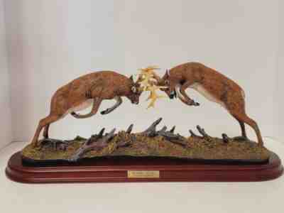 Danbury Mint "Dueling Bucks" by James Stafford- Whitetails in the Wilderness 10A