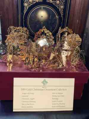 Danbury Mint 1989 Gold Christmas Ornaments Set of 12 with Box