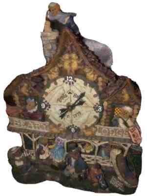Boyd's Bears Danbury Mint Beary Lodge Clock - Excellent Condition Retired