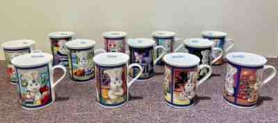 Danbury Mint Pillsbury Doughboy Coffee Mug Cup COMPLETE Twelve Month SET