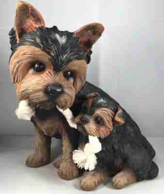 The Danbury Mint Puppy Love Yorkshire Terrier Puppy Dog Figurine