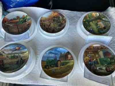 Danbury Mint PLATE SET 6 John Deere Gold Trimmed RE FARM Numbered!