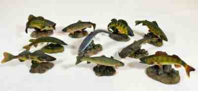 Lot of 10 Different Danbury Mint The Angler's Showcase Resin Fish Sculptures