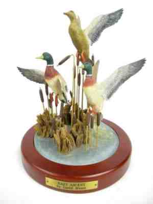 Danbury Mint Winged Reflections Hazy Ascent Duck Sculpture By David Moses