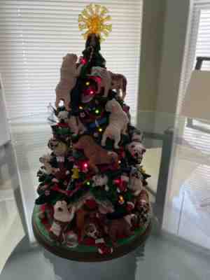 Â Danbury Mint English Bulldog Christmas Tree Great Condition Complete With Star