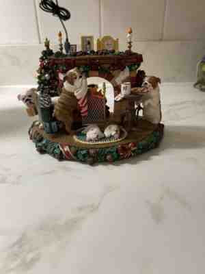 Danbury Mint Bulldog â??A Cozy Christmas Eveâ?