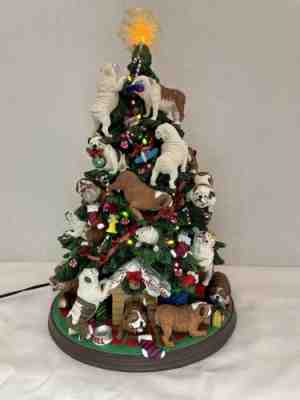 Danbury Mint English Bulldog Christmas Tree, EUC, with Star and Box, extra bulbs