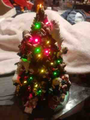 Danbury Mint English Bulldog Christmas Tree Lighted Retired Working Rare