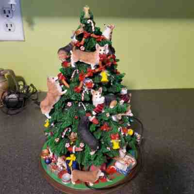 Danbury Mint Corgi Dog Lighted Christmas Tree Figurine