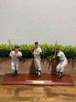 New York Yankees MICKEY MANTLE Danbury Mint Career Highlights 3 lot Statue Stats