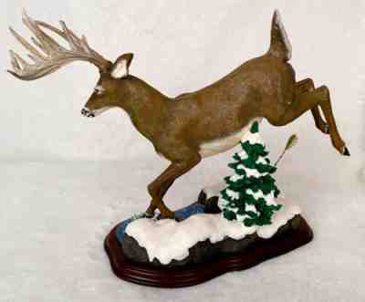 Danbury Mint "WINTER ESCAPE" Whitetail Deer Sculpture by Curtis Christensen