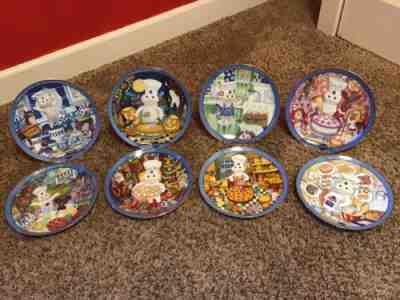 Pillsbury Doughboy Baking Buddies Collection Plates, 8 plate set
