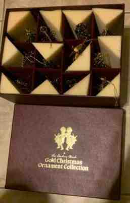 Danbury Mint Gold Christmas Ornaments Set of 12 all 1983 in original box