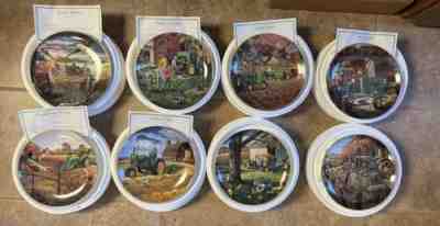 LIFE ON THE FARM Charles Freitag 8 Collector Plate Set John Deere Danbury mint