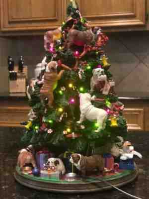 Retired Danbury Mint English Bulldog Lighted Christmas Tree â?? Limited Edition