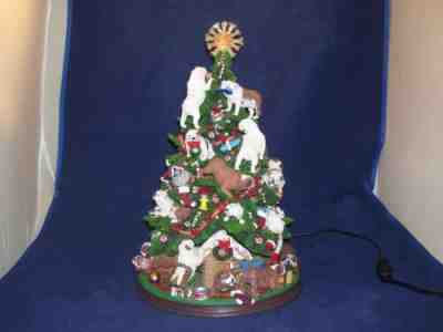 DANBURY MINT ENGLISH BULLDOG CHRISTMAS TREE LIGHTED RETIRED