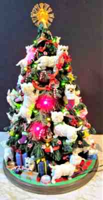 Retired Danbury Mint Lighted WESTIE Christmas Tree Complete w Original packaging