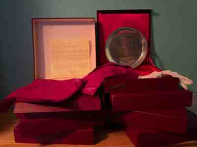 Danbury Mint Bicentennial Plate Set STERLING SILVER 24K GOLD