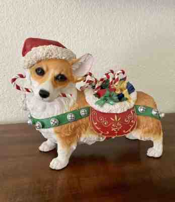 DANBURY MINT CHRISTMAS WELSH CORGI DOG FIGURINE ~ LARGE ~ EXCELLENT CONDITIONÂ 