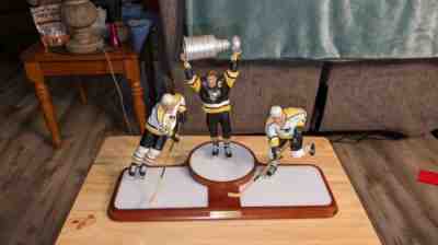 Mario Lemieux Pittsburgh Penguins Danbury Mint 3 Piece Figurine Set W/Box