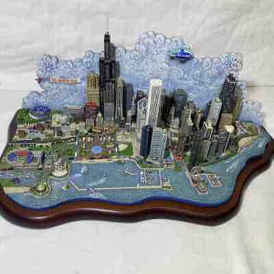 Danbury Mint Spirit of Chicago Cityscape Skyline Replica Rare Hard To Find