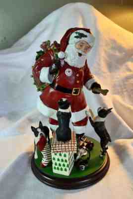 Rare Danbury Mint Christmas Santa's Little Boston Terriers Great Condition & Box