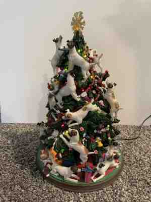 Danbury Mint Jack Russell Christmas Tree Lighted Working Rare