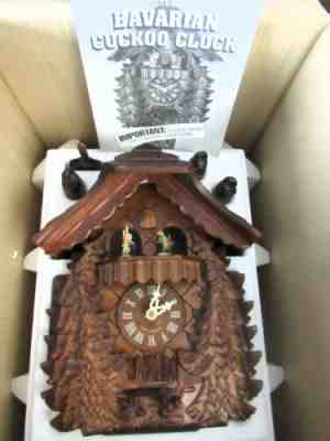 New Danbury Mint Bavarian German Black Forest Cuckoo Clock W/Hummel Dancers