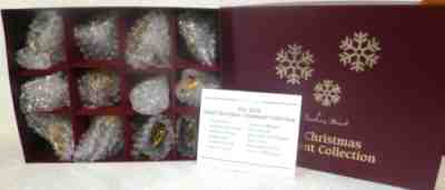 Set of 12 Danbury Mint 2019 Gold Christmas Ornaments with Box