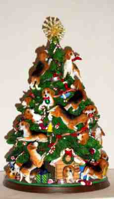 Danbury Mint BEAGLE Lighted Christmas Tree With Star Accessories Rare Vtg