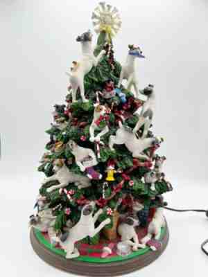 Danbury Mint JACK RUSSELL Dog Christmas Tree Lighted Working Topper Rare READ