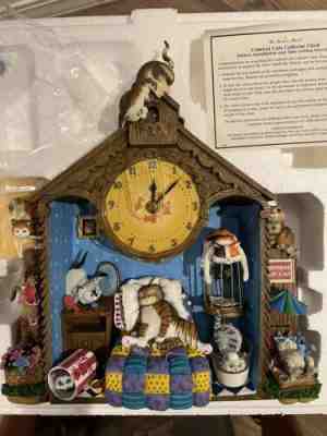 RARE Danbury Mint Comical Cats Collector Clock