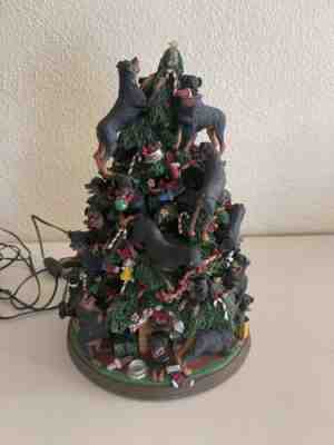 Danbury Mint Rottweiler (Rottie) Light Up Christmas Tree â?¢NO STAR â?¢ WORKS