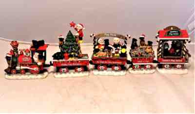 Danbury Mint - Pug Park Dog Holiday Christmas Express Train w/5 pieces
