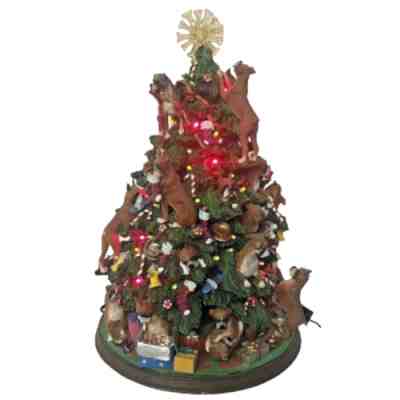 Danbury Mint Lighted Boxer Christmas Tree Includes Star Some Broken Tips