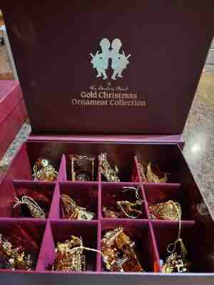 Danbury Mint Gold Christmas Ornament Collection 1982-3 Set of 12 IN BOX