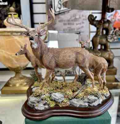 Danbury Mint Standing Guard Deer Sculpture Figure