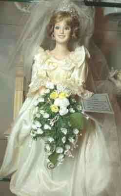 Royal Wedding Princess Diana Bride Danbury Mint Porcelain Collector's Doll