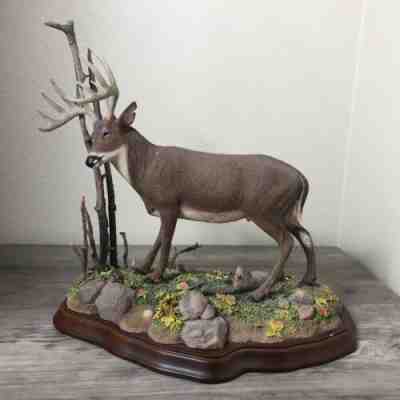 Making His Mark Wildlife Sculpture Danbury Mint 2013? Hand Painted Attached Base