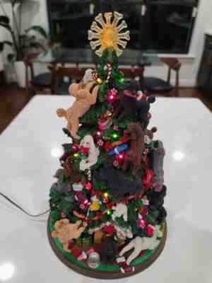 Retired Danbury Mint Poodle Lighted Christmas Tree W Star Limited Edition Rare