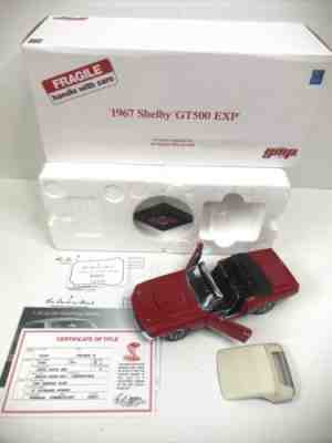 GMP Danbury Mint 1967 Shelby GT500 Red EXP Diecast Model 1:24 Ford W/ Certs Rare
