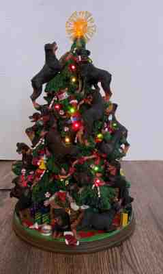 Danbury Mint Rottweiler Light Up Christmas Tree Complete