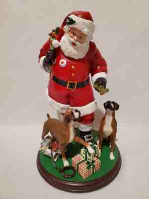 Danbury Mint Santa's Boxer Buddies Christmas Dog Figurine