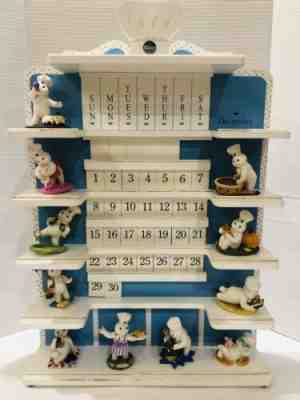 1997 Pillsbury Doughboy Danbury Mint Perpetual Calendar 11 Figures And Tiles