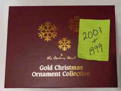 2 Box Sets of 12 Danbury Mint Gold Christmas Ornaments 1999 & 2001 For dt9
