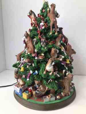 Danbury Mint 12" Lighted Boxer Dog Christmas Tree with Lights - Missing Top Star