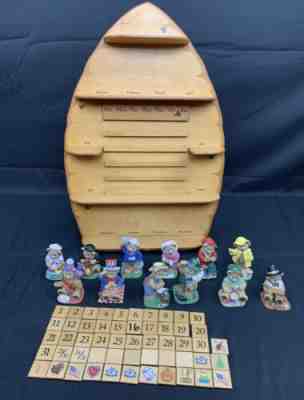The Danbury Mint Teddy Bear Figurin Wall Hang Perpetual Calendar Complet Set Vtg