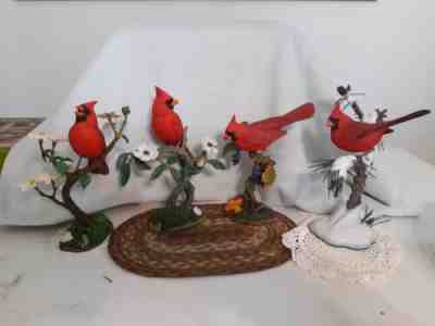 Vintage Danbury Mint Red Cardinal Figurine by Bob Guge. Rare find all 4 seasons
