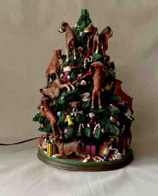 Danbury Mint 12" Boxer Dog Christmas Tree No Star And Some Damage. See Photos